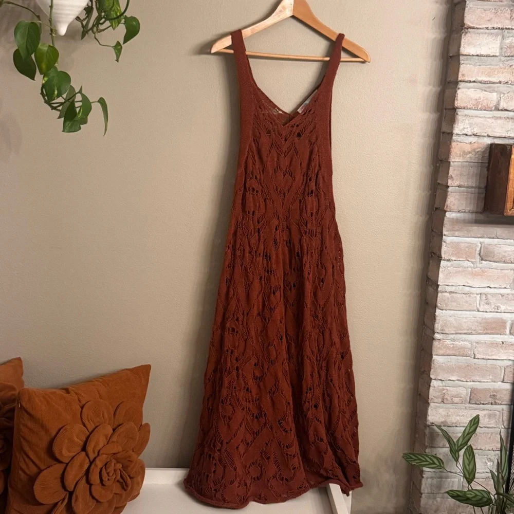 FREE PEOPLE Bianca‎ Fauxchet Crochet Coverup Dress - Picture 2 of 7